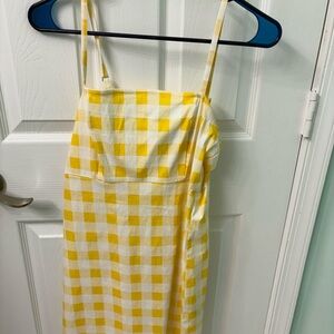Yellow and White Checkered Dress
